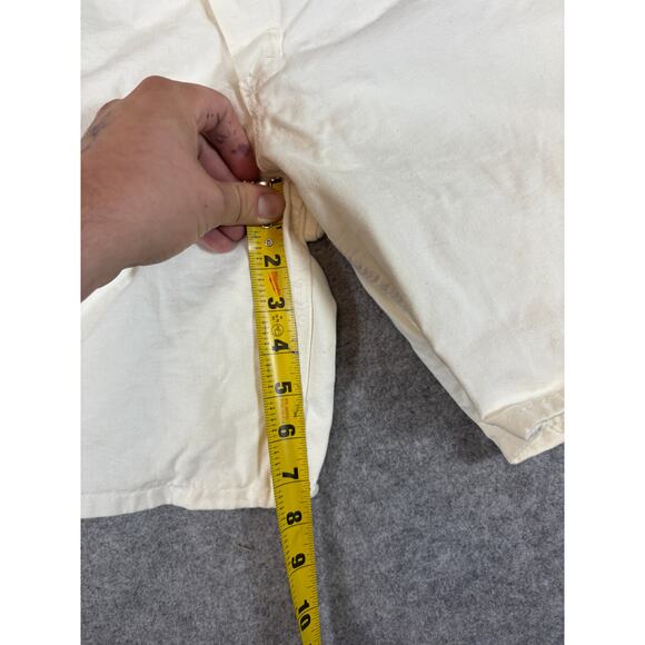 VINTAGE Indurall Paints Shorts Mens Size 38 Cream Workwear Carpenter Utility - Picture 4 of 5